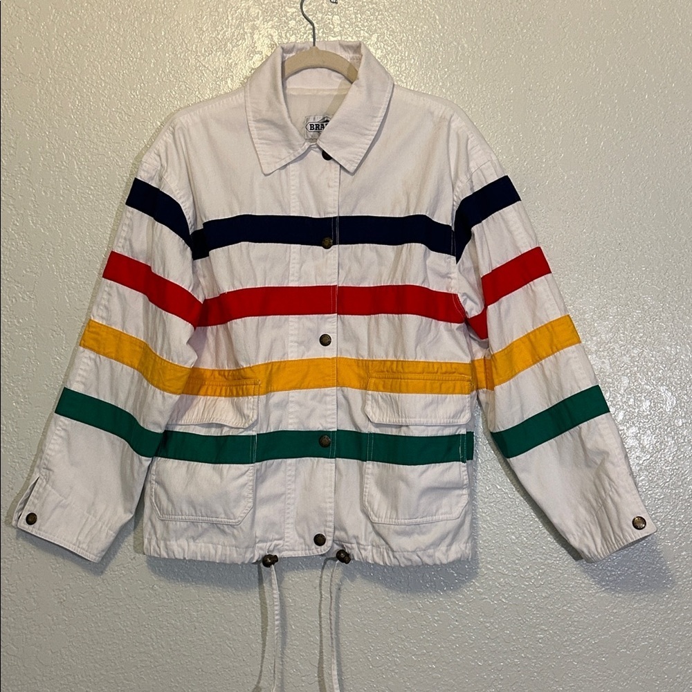 BRAETAN Five Point Glacier Park Stripe Canvas Chore Barn Jacket GVC M - Picture 3 of 4